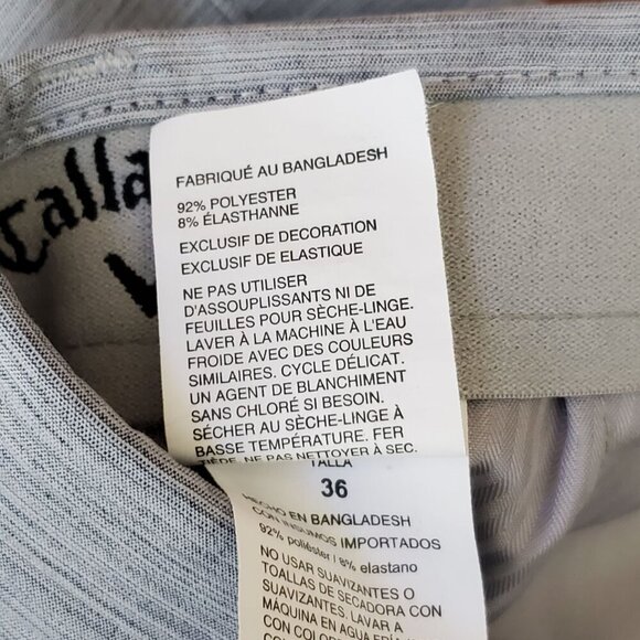 Callaway Mens Size 36 Heathered Gray Flat-Front Golf Shorts Polyester Blend - Picture 5 of 7